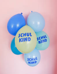 Schulkind Luftballons, Set mit 6, Blaumix