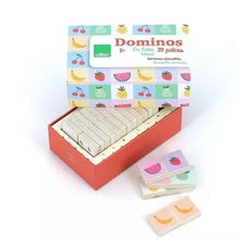 Load image into Gallery viewer, Double Sided Wooden Dominoes, Fruit
