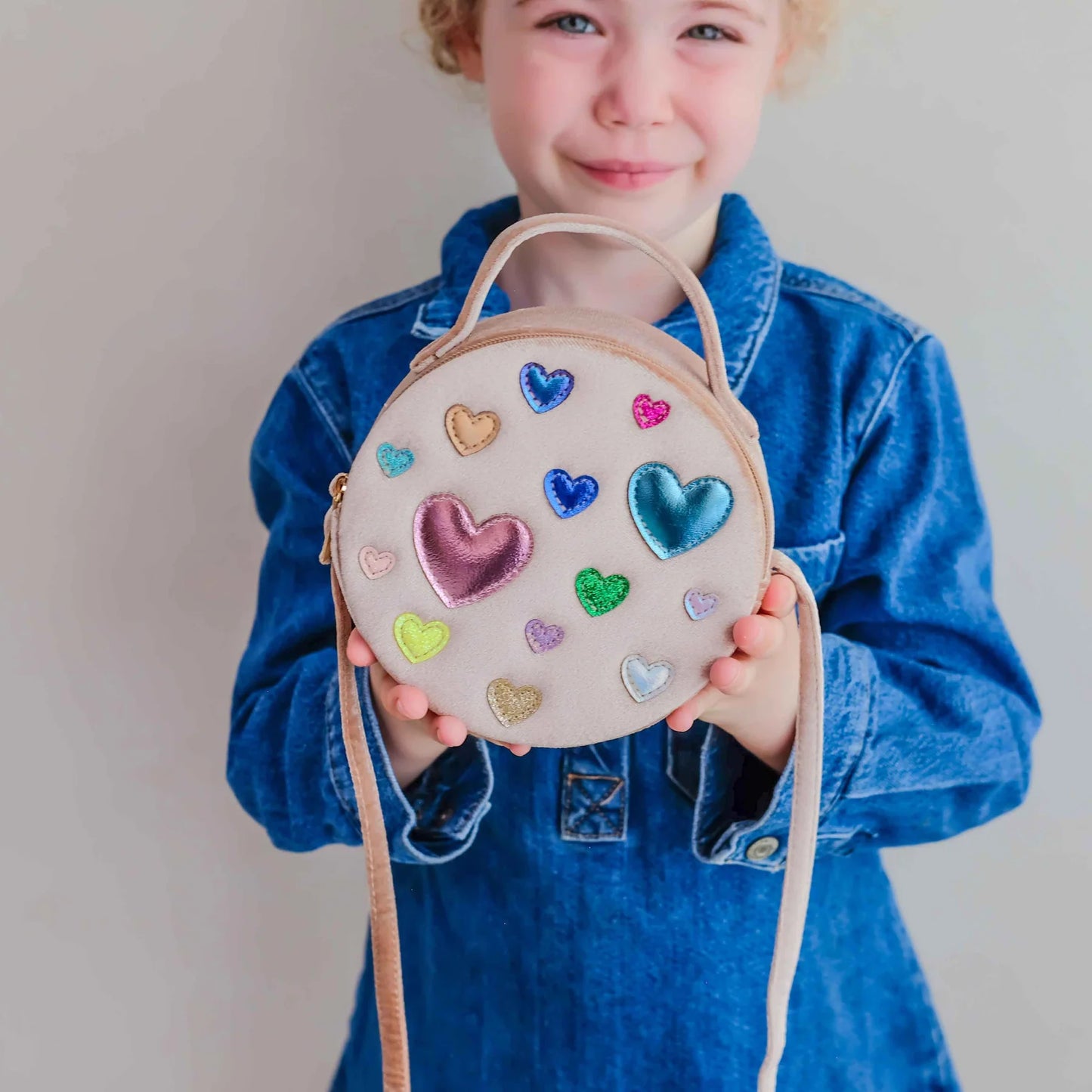 Children's Rainbow Shoulder Bag, Scatter Heart