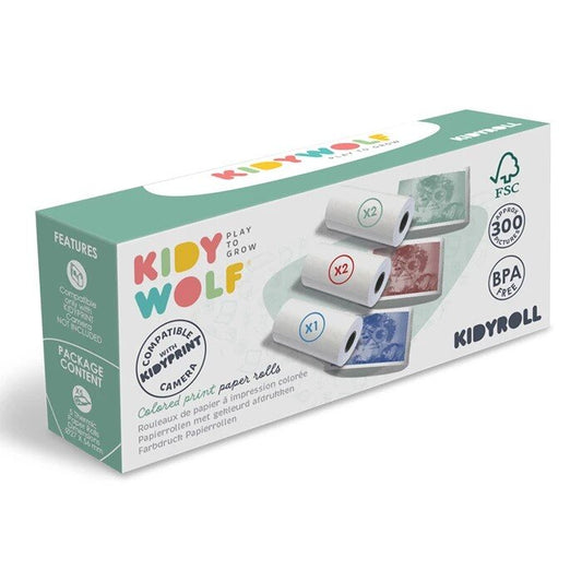 Kidywolf Sofortbildkamera Farbige Papierrollen, 5er Packung