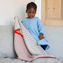 Load image into Gallery viewer, Cotton Knit Baby Blanket &#39;&#39;Pink and Cream&#39;&#39;
