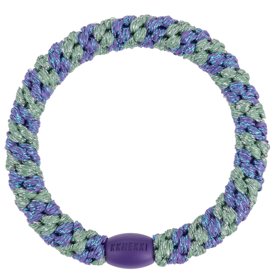Kknekki Haarband ''Lila Grün Glitzerstreifen''