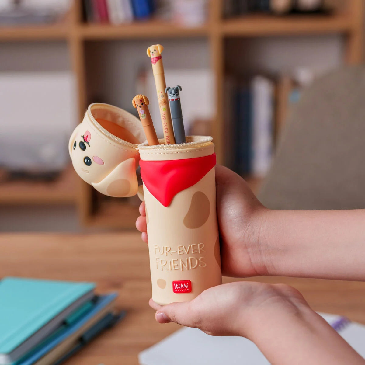 Legami, 2-in-1 Soft Pencil Case, Golden Dog, Limited Edition