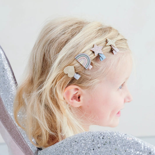 Mini-Haarspangen „Dreamer Over the Rainbow“