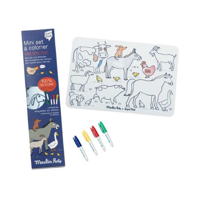 Colour-In Table Placemat Set, Farm
