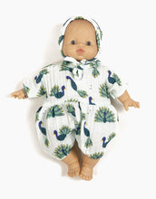 Load image into Gallery viewer, Baby Doll Onesie and Bonnet &#39;&#39;Peacocks&#39;&#39;
