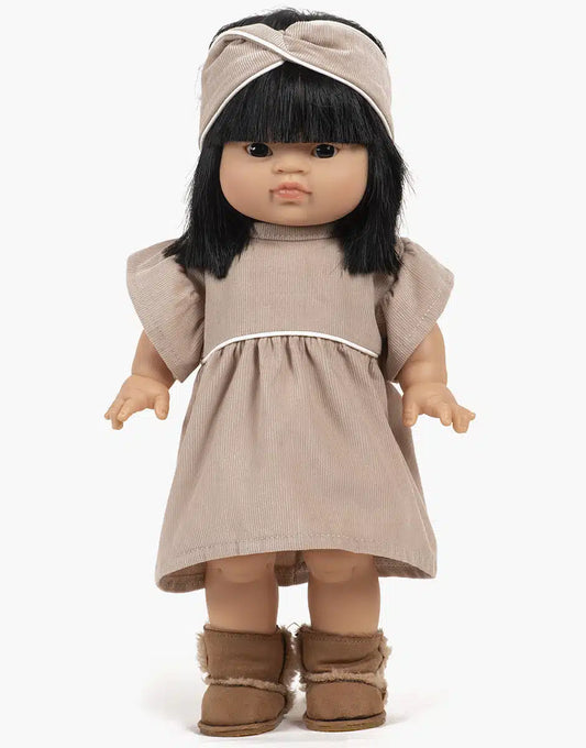 Doll Dress & Headband Set ''Pebble / Galet''