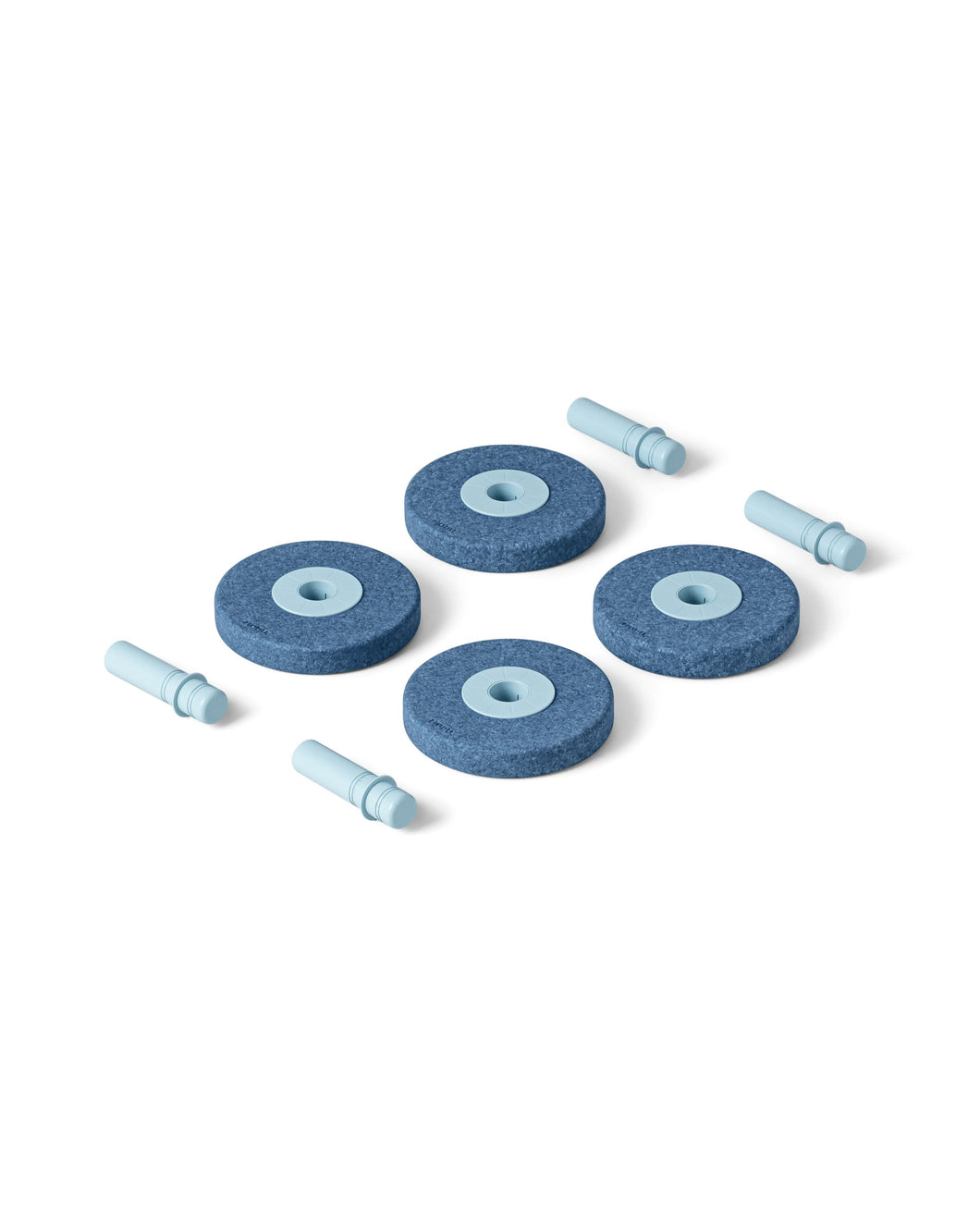 MODU 4 Schaumstoffräder Set, Tiefblau / Himmelblau