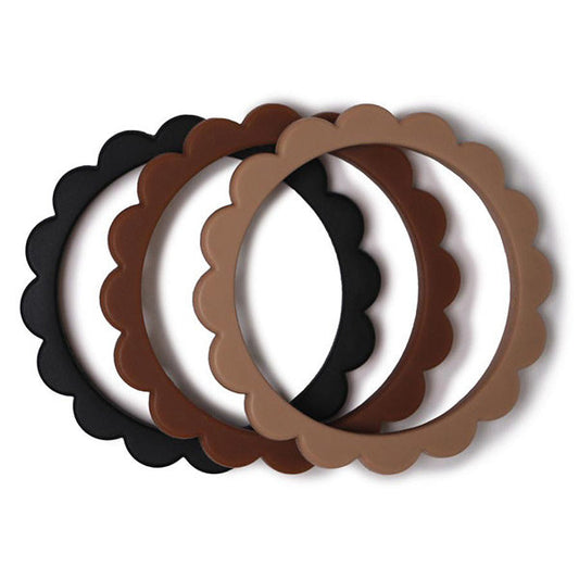 Flower Teether Bracelet ''Black, Natural, Caramel''