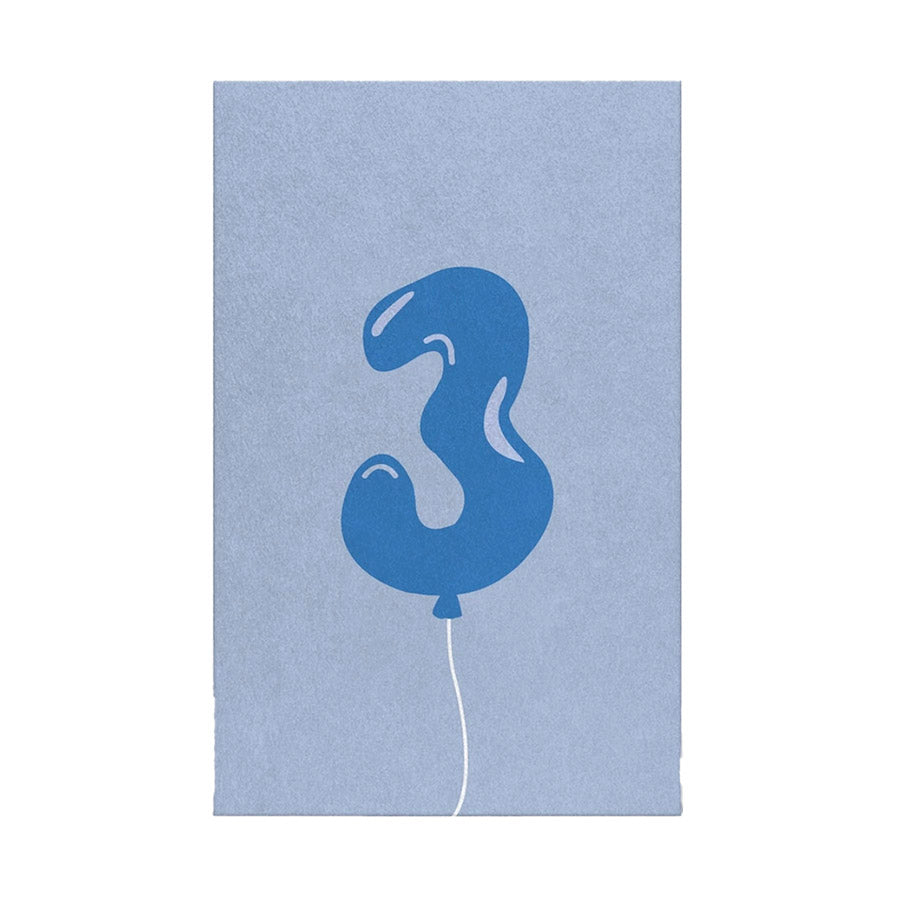 Ballon Mini Zahlen Postkarte, Verschiedene