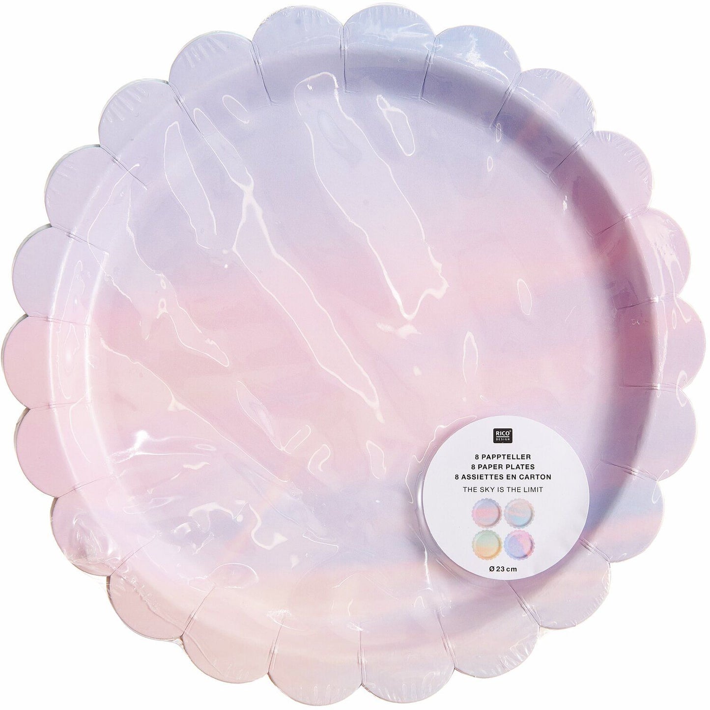 Paper Party Plates ''The Sky is the Limit'' 23cm, Set of 8