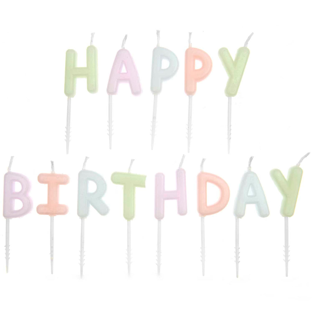 Happy Birthday Kerzen ''Pastell''