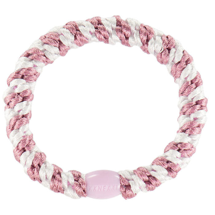 Kknekki Hair Tie, Pink White Stripe