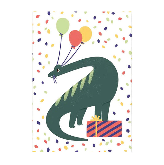 Postkarte, Dino-Konfetti