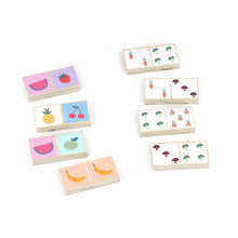 Load image into Gallery viewer, Double Sided Wooden Dominoes, Fruit
