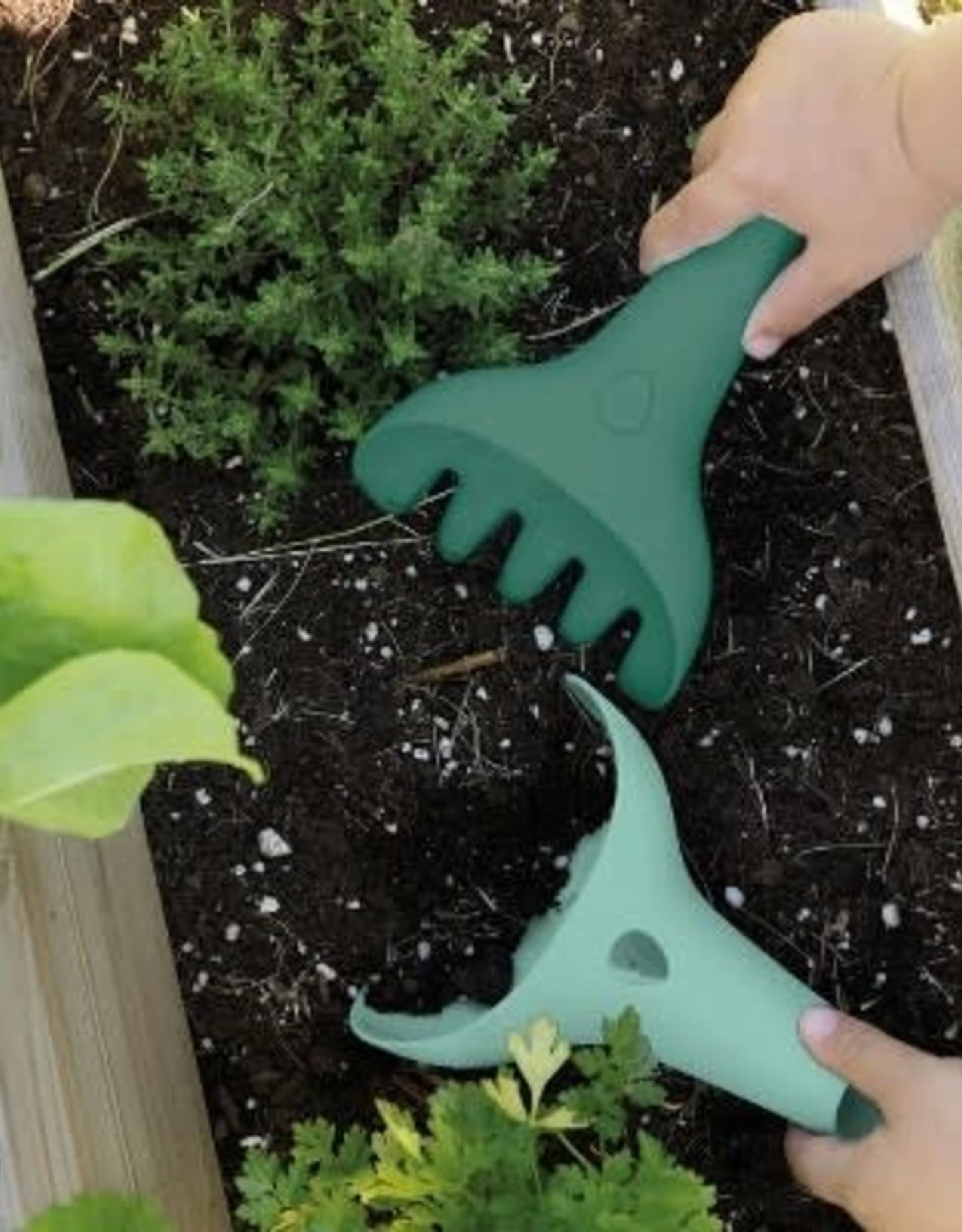 2-in-1 Rechen- & Schaufel-Set, Raki Garten Grün