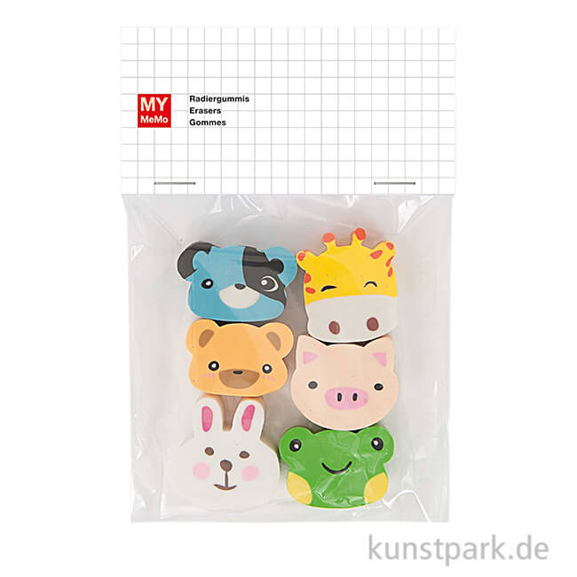 Erasers Set ''Animal Faces''