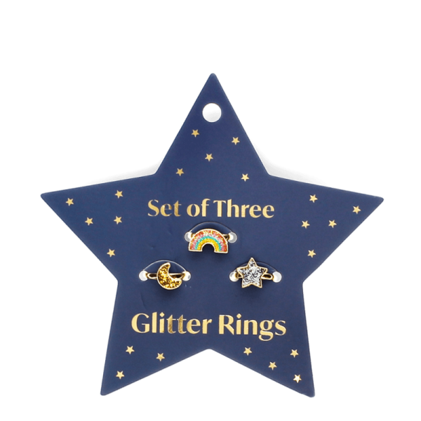 Glitter Rings, Set of 3