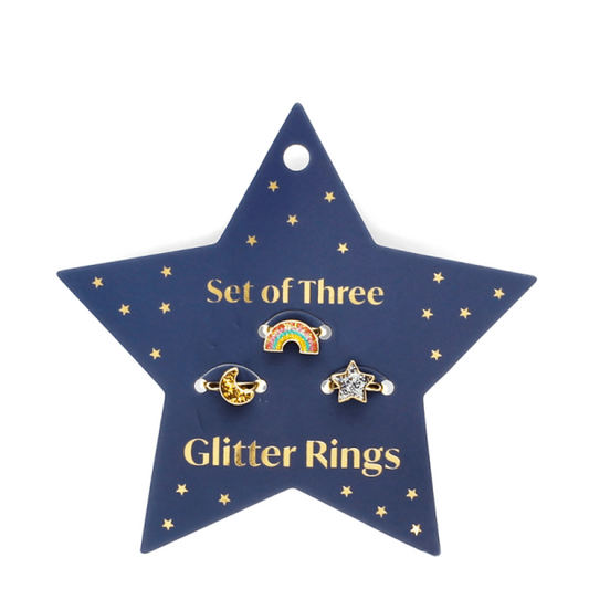 Glitter Rings, Set of 3