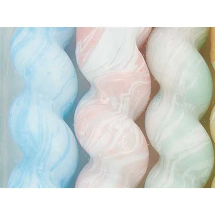 Spiral Marbled Candles, Set of 6