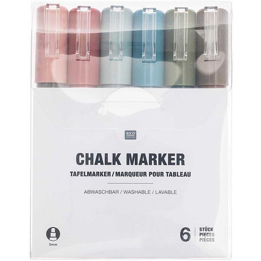 Kreidemarker 6er-Set „Erdtöne“