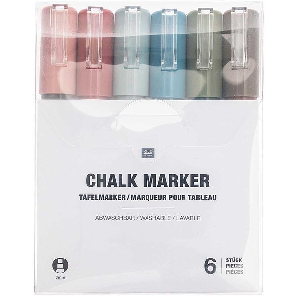 Chalk Marker Set of 6 ''Earth Tones''