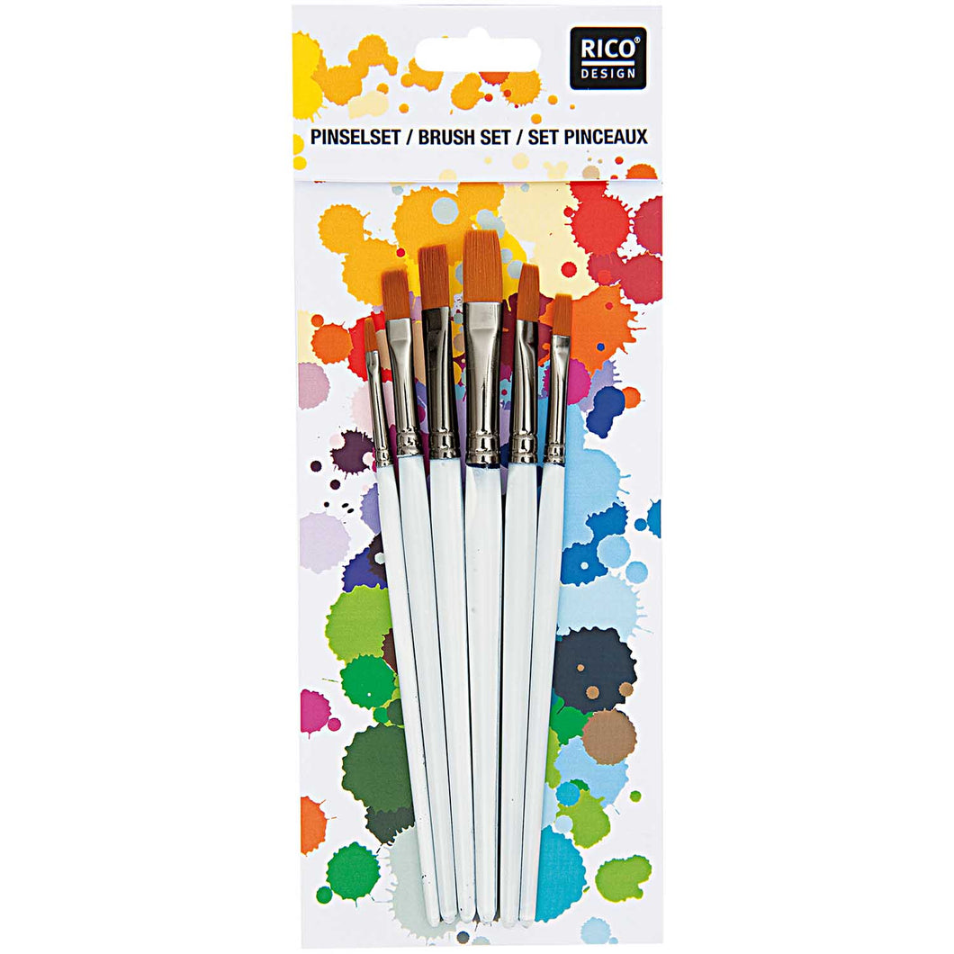 Hobby Paint Brush Set, Flat