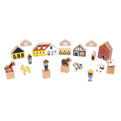 Wooden Blocks Set, Countryside