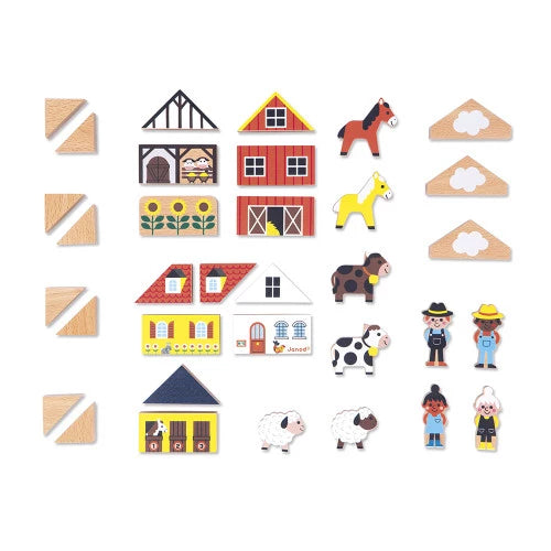 Wooden Blocks Set, Countryside