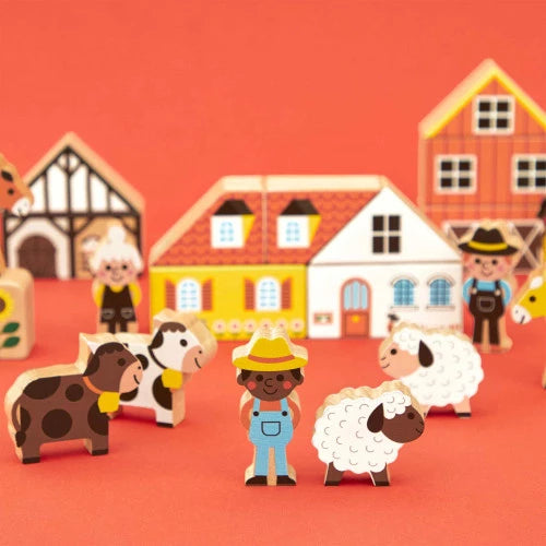Wooden Blocks Set, Countryside