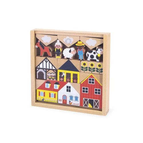 Holzbausteine Set, Landhausstil