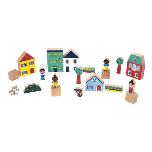 Wooden Blocks Set, City Blocks