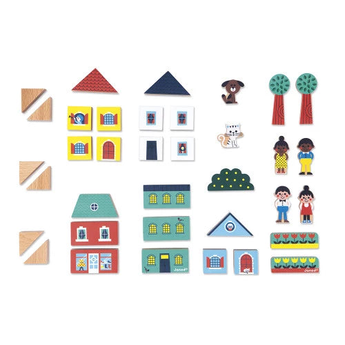 Wooden Blocks Set, City Blocks