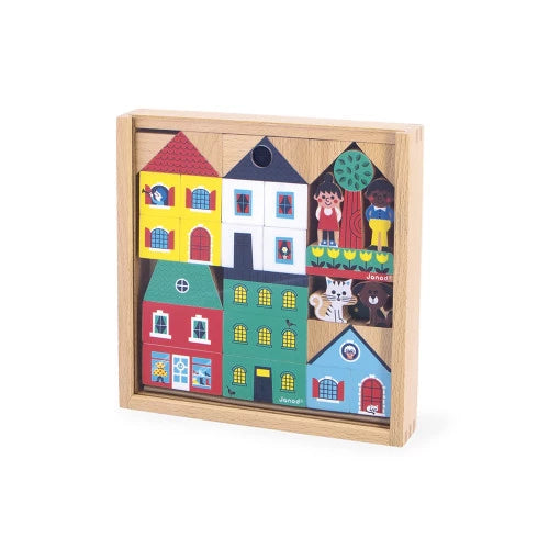 Holzbausteine Set, Stadtbausteine