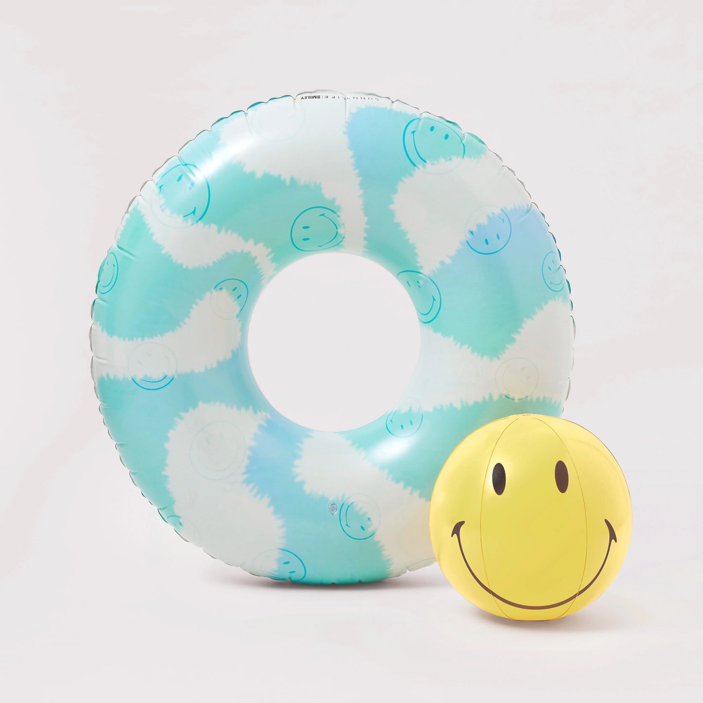 Swim Ring & Beach Ball Set, Smiley