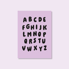 Load image into Gallery viewer, Postcard &#39;&#39;Alphabet&#39;&#39; Lilac
