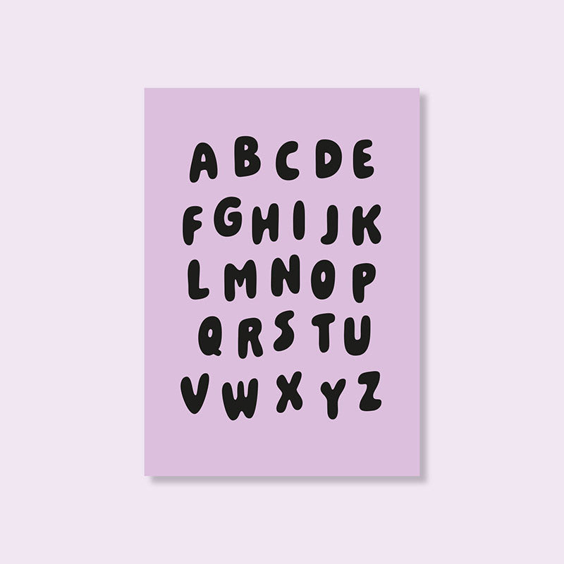 Postkarte ''Alphabet'' Flieder