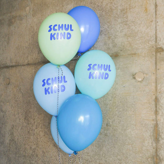 Schulkind Luftballons, Set mit 6, Blaumix