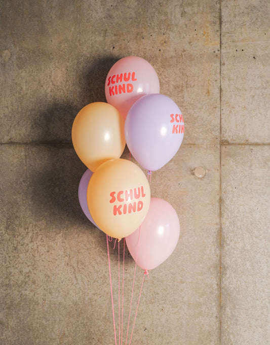 Schulkind Ballons, Set mit 6, Pink Mix