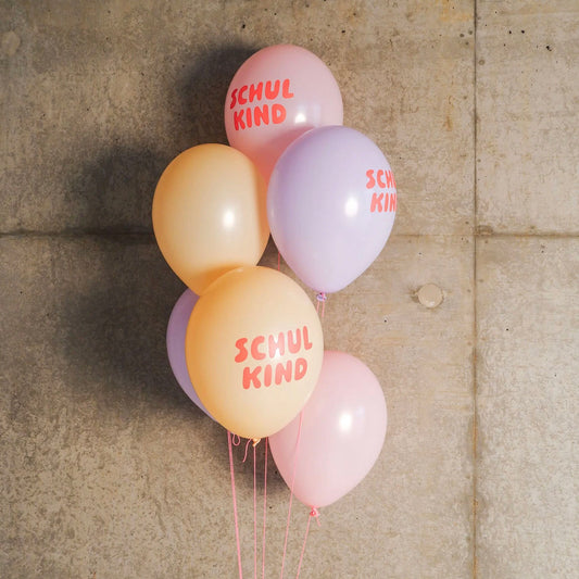 Schulkind Ballons, Set mit 6, Pink Mix