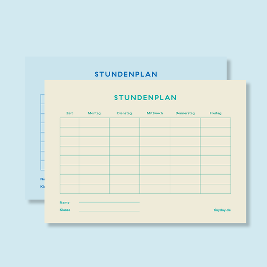 Stundenplan, 2-seitig ''Beige / Blau''