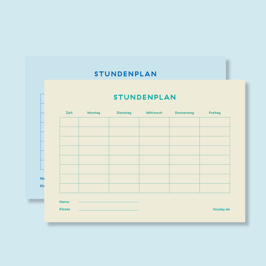 Timetable, 2 Sided ''Beige / Blue''