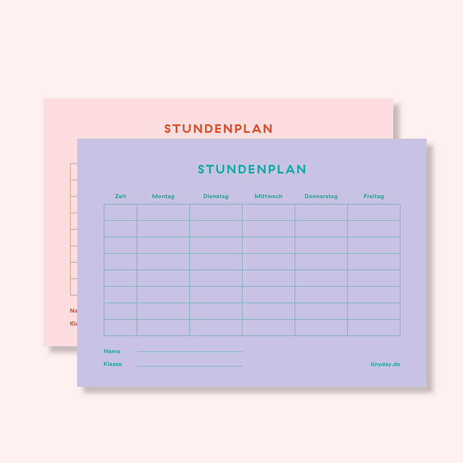 Timetable, 2 Sided ''Lilac / Pink''