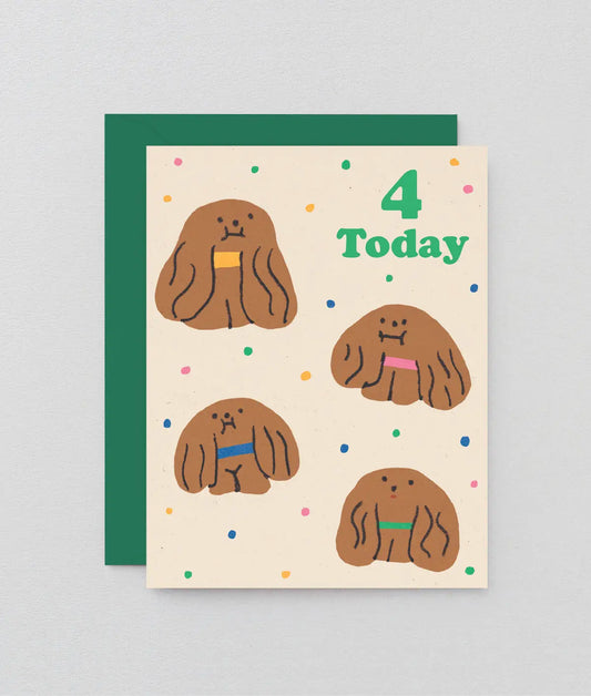 Kindergeburtstagskarte „4 Today“.