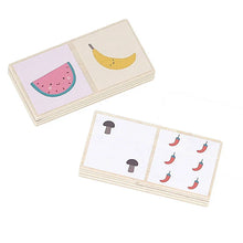 Load image into Gallery viewer, Double Sided Wooden Dominoes, Fruit
