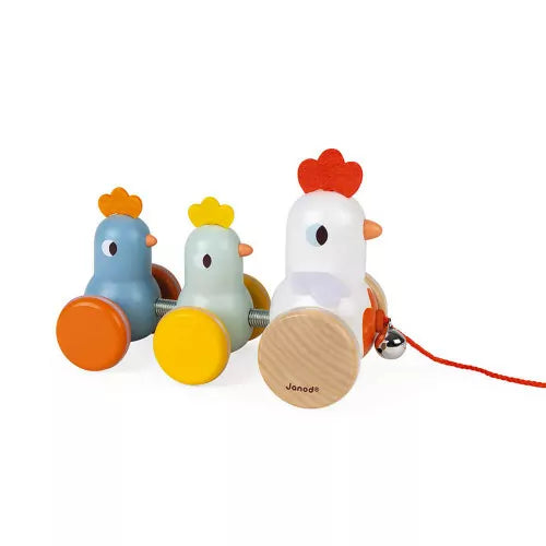 Hen and Chicks, Pull Along Toy