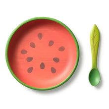 Load image into Gallery viewer, Plate &amp; Spoon Set, Wally the Watermelon
