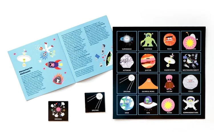 ''Weltraum-Bingo'' Game, German Language