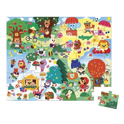 Puzzle mit 36 Teilen, Vier Jahreszeiten