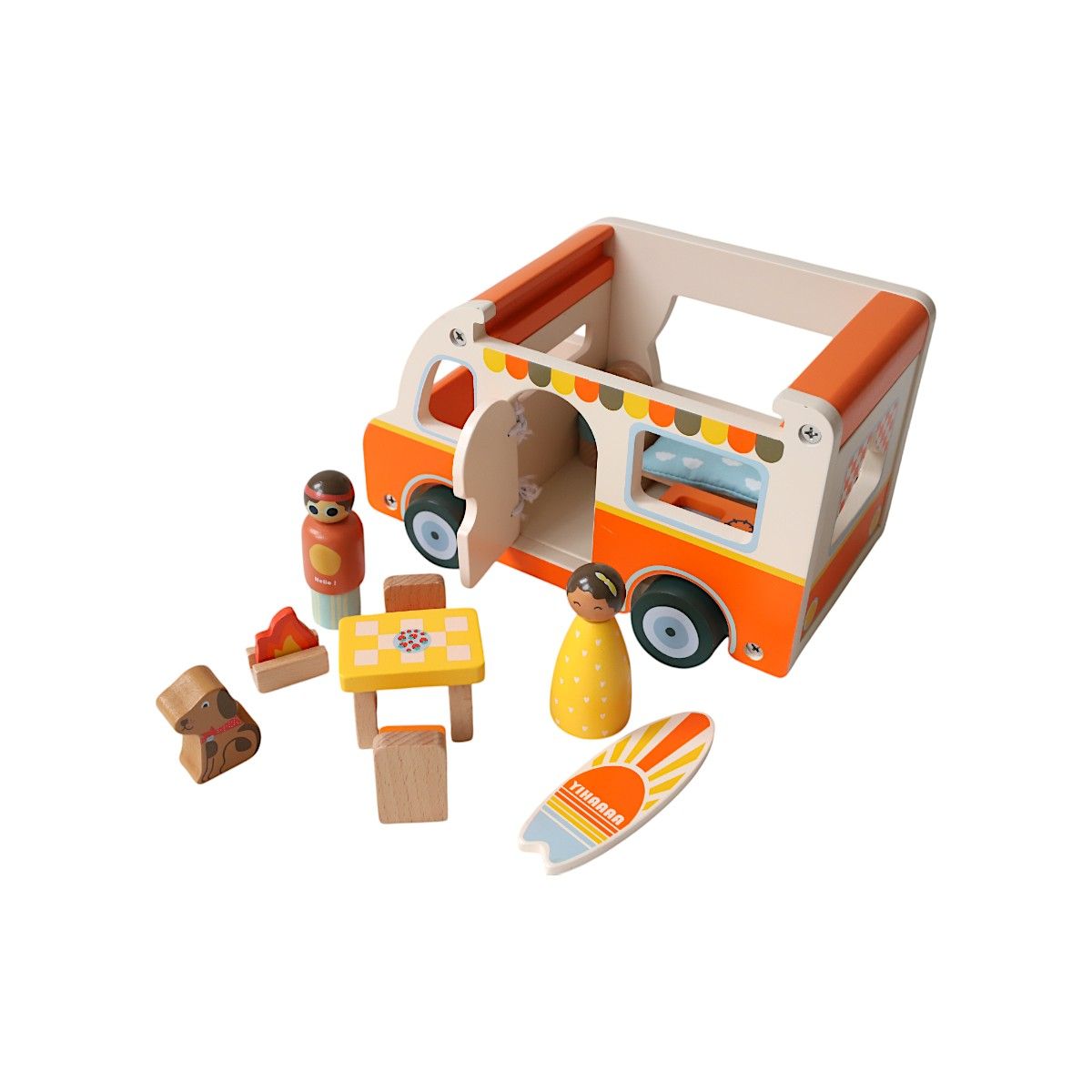 Retro Holz Camping Van Spielzeug